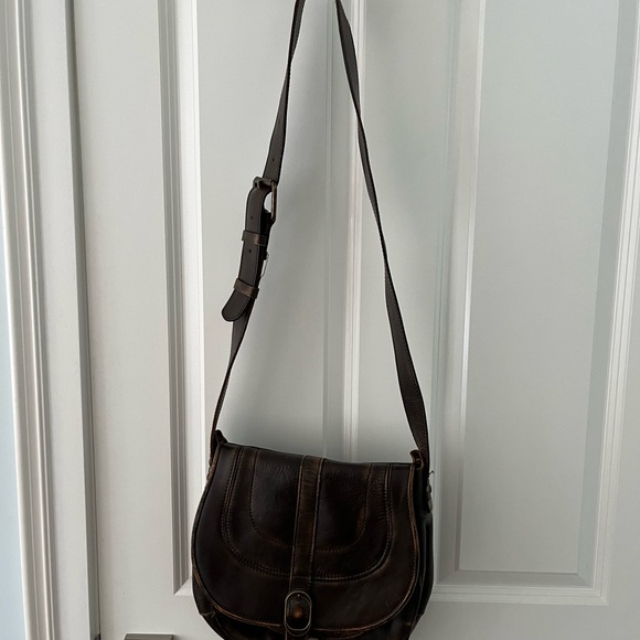 Vintage brown leather satchel bag - Picture 2 of 6